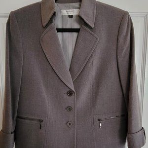 Tahari Size 10 Gray Blazer